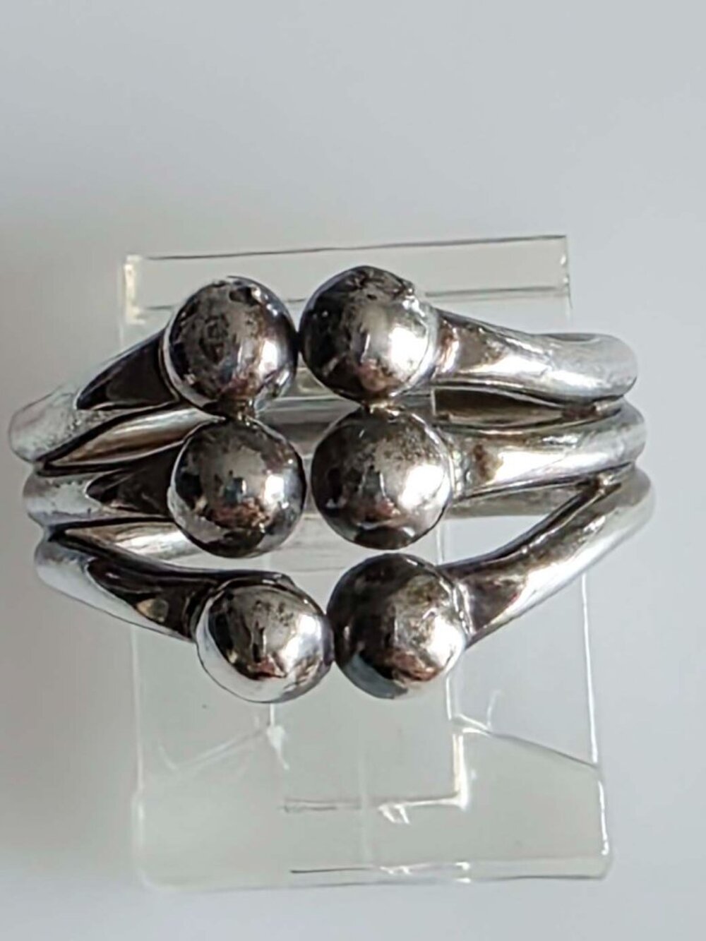 Vintage Sterling Silver Multi Ball Cluster Ring